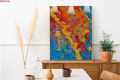 File gốc File tranh hiện đại Sơn Dầu SD2474 (phiên bản chuẩn) để in ấn