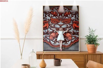 Hình ảnh file gốc in trần nhà File tranh hiện đại Sơn Dầu SD2651