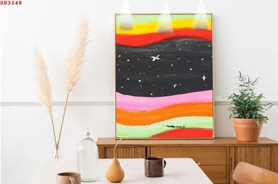 File gốc File tranh hiện đại Sơn Dầu SD3248 (in lụa) trang trí tường