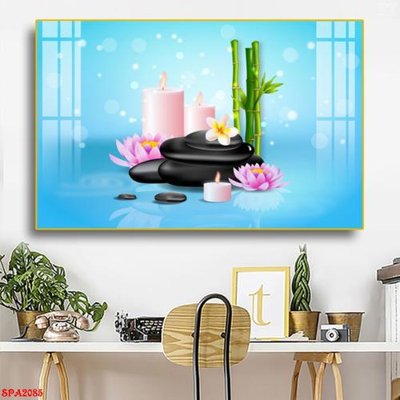 File in trần Tranh trang trí Spa SPA2085 (file gốc) hoa văn 3D