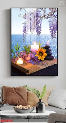 File in trần Tranh trang trí Spa SPA2173 (file gốc) xuyên sáng