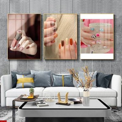 File gốc File tranh nail , tranh trang trí quán nail móng SPA3019 (in tráng gương) hiện đại