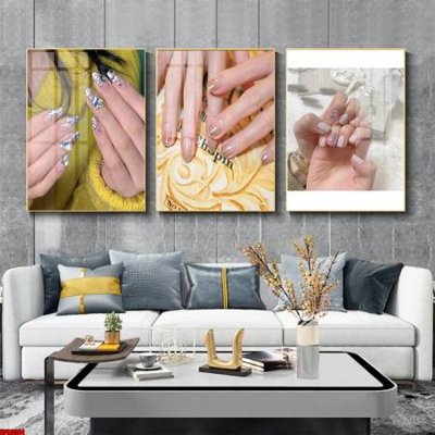 File PSD File tranh nail , tranh trang trí quán nail móng SPA3084 (gốc) tách lớp chi tiết