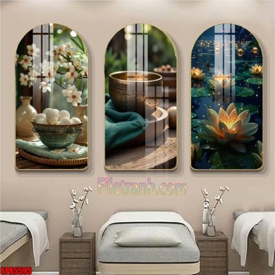 File tranh File tranh vòm spa kiểu mới SPA5595 (bản gốc) in lụa dán tường
