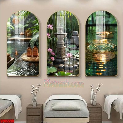 Ảnh gốc File tranh vòm spa kiểu mới SPA5598 (độ nét cao) in tráng gương
