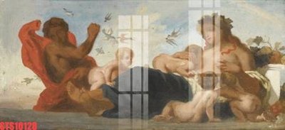 File in trần Tranh sơn dầu phương tây tổng hợp STS10128 (file gốc) hoa văn 3D