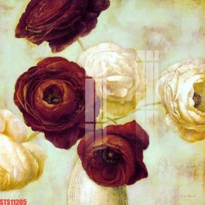 File in lụa Tranh sơn dầu phương tây tổng hợp STS11205 (hoa văn) Tranh sơn dầu phương tây tổng hợp STS11205
