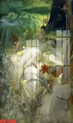 File tranh Tranh sơn dầu phương tây tổng hợp STS11556 (bản gốc) treo phòng ăn