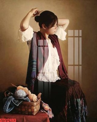 File tranh Tranh sơn dầu phương tây tổng hợp STS12493 (bản gốc) treo quán cafe