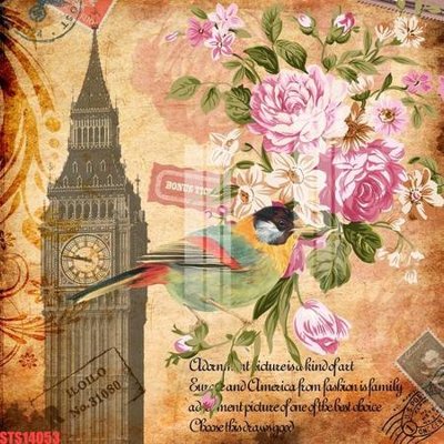 File in trần Tranh sơn dầu phương tây tổng hợp STS14053 (bản gốc) mây trời