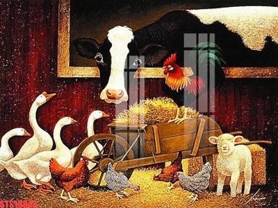 File gốc Tranh sơn dầu phương tây tổng hợp STS18843 (in tráng gương) ốp tường