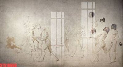 File in lụa Tranh sơn dầu phương tây tổng hợp STS18866 (hoa văn) Tranh sơn dầu phương tây tổng hợp STS18866