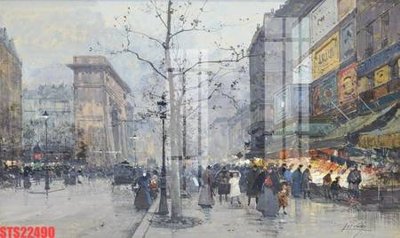 File gốc Tranh sơn dầu phương tây tổng hợp STS22490 (in lụa) tranh phong thủy