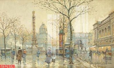 Hình ảnh file gốc in trần nhà Tranh sơn dầu phương tây tổng hợp STS26176