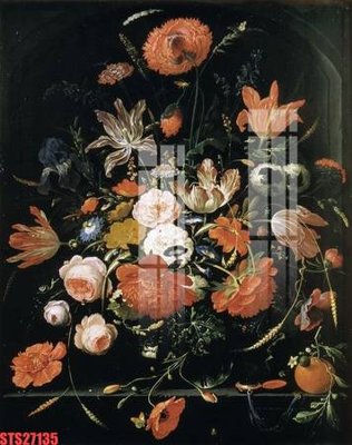 File in lụa Tranh sơn dầu phương tây tổng hợp STS27135 (hoa văn) Tranh sơn dầu phương tây tổng hợp STS27135