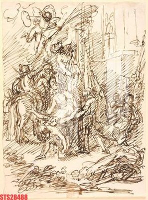 File in trần Tranh sơn dầu phương tây tổng hợp STS28488 (bản gốc) hoa văn