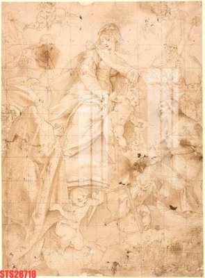 File in trần Tranh sơn dầu phương tây tổng hợp STS28718 (file gốc) hoa văn 3D