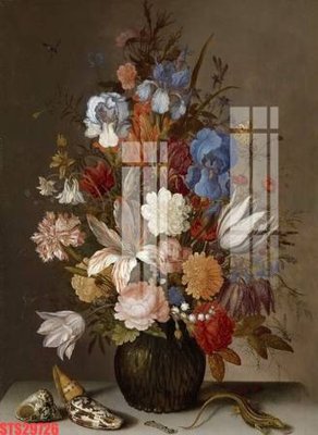 File in lụa Tranh sơn dầu phương tây tổng hợp STS29726 (hoa văn) Tranh sơn dầu phương tây tổng hợp STS29726