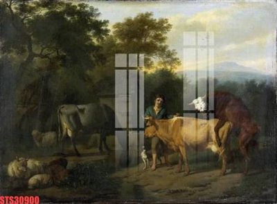 Download file gốc Tranh sơn dầu phương tây tổng hợp STS30900 (in lụa) hoa lá