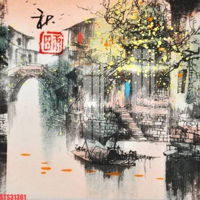 File ảnh Tranh sơn dầu phương tây tổng hợp STS31361 (gốc) cho trang trí nhà hàng