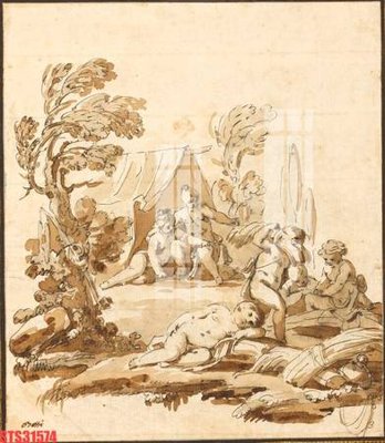 File gốc Tranh sơn dầu phương tây tổng hợp STS31574 (in lụa) tranh mã đáo