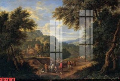 File gốc Tranh sơn dầu phương tây tổng hợp STS31611 (in mica) làm bảng hiệu