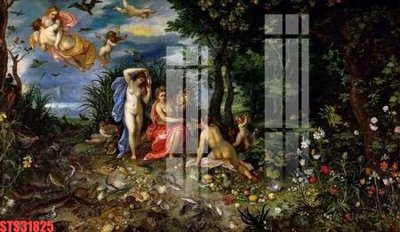 Download file Tranh sơn dầu phương tây tổng hợp STS31825 (gốc) in mica đèn LED