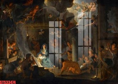 File tranh Tranh sơn dầu phương tây tổng hợp STS33474 (bản gốc) in lụa 5D