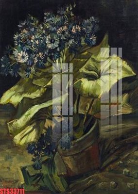 Download file gốc Tranh sơn dầu phương tây tổng hợp STS33711 (in lụa) hoa lá