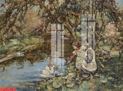 File in trần Tranh sơn dầu phương tây tổng hợp STS36241 (bản gốc) hoa văn