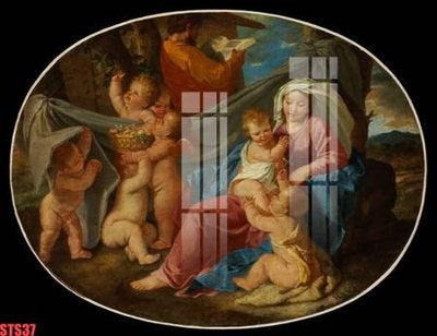 File tranh in trần 3D Tranh sơn dầu phương tây tổng hợp STS37 (ảnh gốc)