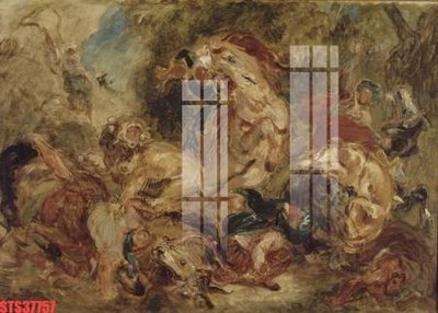 File in trần Tranh sơn dầu phương tây tổng hợp STS37757 (bản gốc) hoa văn