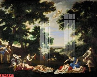 Download file gốc Tranh sơn dầu phương tây tổng hợp STS38335 (in lụa) nghệ thuật