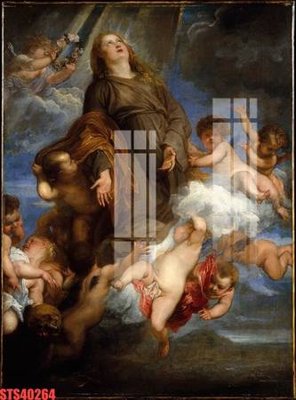 File tranh in trần 3D Tranh sơn dầu phương tây tổng hợp STS40264 (ảnh gốc)