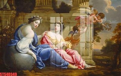 File PSD Tranh sơn dầu phương tây tổng hợp STS40349 (gốc) nhiều lớp (multi-layer)