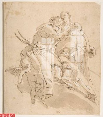 Hình ảnh file gốc in trần nhà Tranh sơn dầu phương tây tổng hợp STS41759