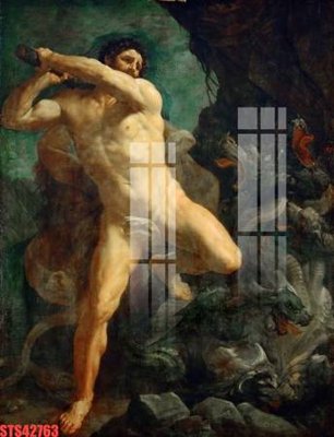 File tranh Tranh sơn dầu phương tây tổng hợp STS42763 (ảnh gốc) in trần 3D