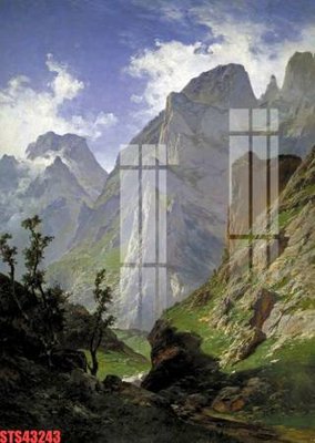 File in lụa Tranh sơn dầu phương tây tổng hợp STS43243 (phong cảnh) Tranh sơn dầu phương tây tổng hợp STS43243