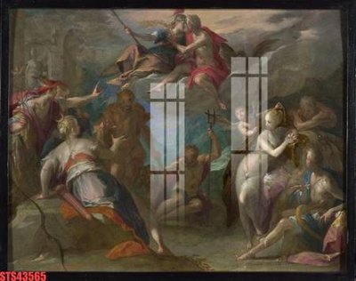 File gốc Tranh sơn dầu phương tây tổng hợp STS43565 (in tráng gương) ốp tường