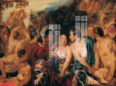 Ảnh gốc file in lụa Tranh sơn dầu phương tây tổng hợp STS45335 chi tiết