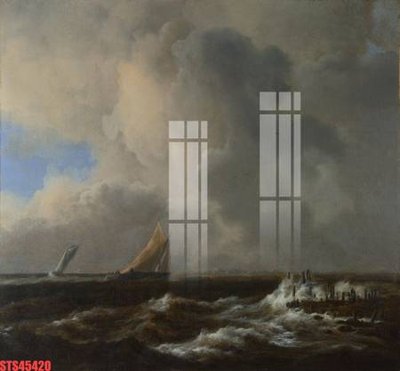 File tranh Tranh sơn dầu phương tây tổng hợp STS45420 (gốc) phong cách tối giản