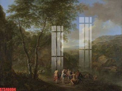 File tranh Tranh sơn dầu phương tây tổng hợp STS46004 (ảnh gốc) in trần nhà