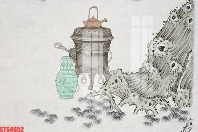 Download file gốc Tranh sơn dầu phương tây tổng hợp STS4652 (in lụa) hoa lá