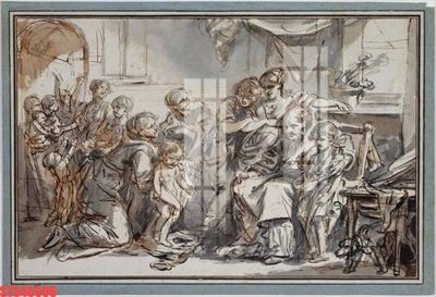 File in trần Tranh sơn dầu phương tây tổng hợp STS46696 (file gốc) hoa văn 3D