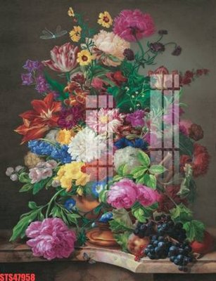 File in trần Tranh sơn dầu phương tây tổng hợp STS47958 (file gốc) hoa văn 3D