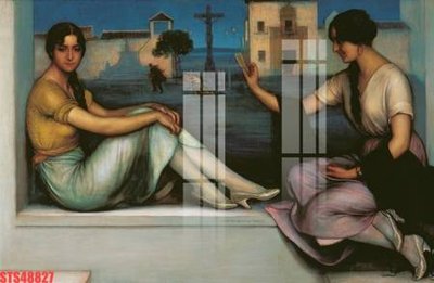 File gốc Tranh sơn dầu phương tây tổng hợp STS48827 (trang trí) phòng ngủ