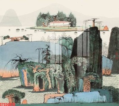 Hình ảnh file gốc in trần nhà Tranh sơn dầu phương tây tổng hợp STS50070