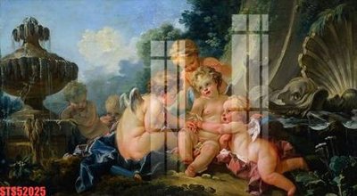 File gốc Tranh sơn dầu phương tây tổng hợp STS52025 (in lụa) họa tiết 3D