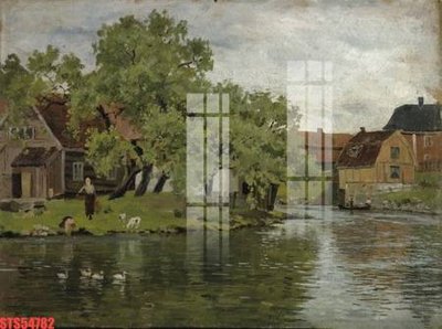 File gốc Tranh sơn dầu phương tây tổng hợp STS54782 (in mica) làm bảng hiệu