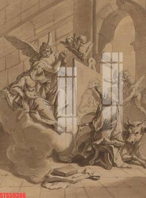 Ảnh gốc Tranh sơn dầu phương tây tổng hợp STS59386 (nét căng) in mica